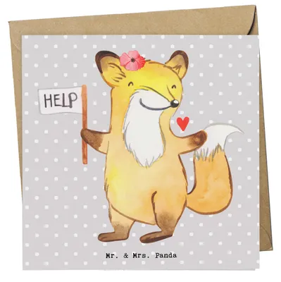 Produktbild von Mr. & Mrs. Panda Grußkarte Sozialarbeiterin Herz - Grau Pastell - Geschenk, faltkarte, Glückwunschkarte, anlasskarte, doppelkarte, Klappkarte