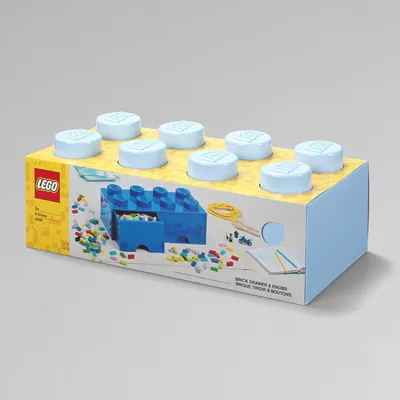 Zdjęcie produktu dla LEGO(R) pojemnik klocek z szufladami ósemka błękit..