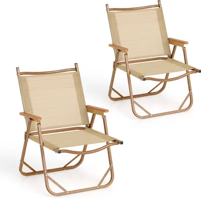 Zdjęcie produktu dla KOMFOTTEU zestaw 2 składanych krzeseł kempingowych, przenośne krzesła plażowe, składane krzesło do 180 kg, krzesła ogrodowe z aluminiową ramą, składane krzesło i krzesło wędkarskie na balkon, do ogrodu