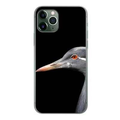 Produktbild von MuchoWow® Handyhülle Schutzhülle Hülle für iPhone 11 Pro Kraniche auf schwarzem Hintergrund Silikon Softcase Handy Hülle