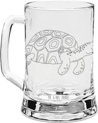 Produktbild von Mr. & Mrs. Panda Seidel Schildkröte Marschieren - Transparent - Geschenk, Abenteuer, Humpen, Meer, Bierhumpen, Bierkrug Glas, Krug, Gravur, Schildkröten, Neustart