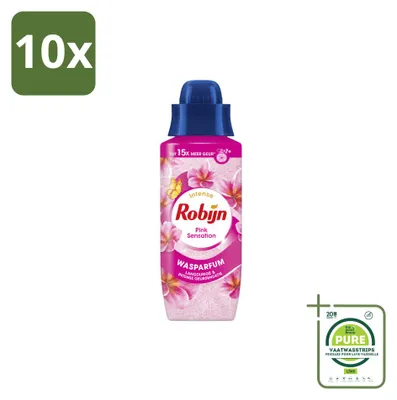 Immagine prodotto di 10 flaconi di profumo per bucato Robijn, fragranza Intense Pink Sensation, capacità 342 ml, confezione grande (10 pezzi)