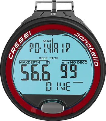 Produktbild von Cressi Donatello Tauchcomputer Nitroxfähig, Farbe:schwarz/rot