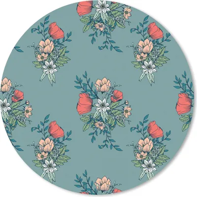 Produktbild von MuchoWow® Mauspad Mousepad Blumenstrauß - Muster - Blumen - Mohn 50x50 cm - Mousepads - Maus Mat - Pad - Mausunterlage - Vinyl