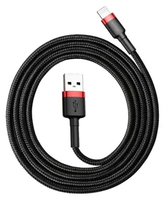 Obrázok produktu pre Baseus CALKLF-C19, 2 m, USB A, Samec, Samec, ierna, erven, Priamy