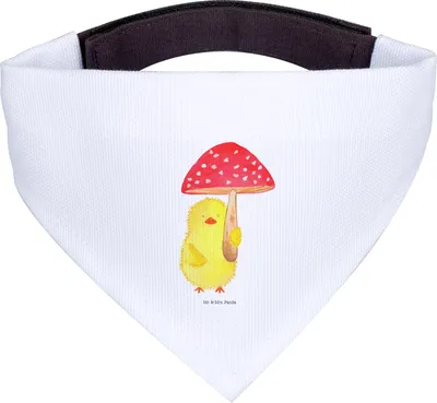 Produktbild von Mr. & Mrs. Panda Hunde Halstuch Küken Fliegenpilz - Weiß - Geschenk, Frohe Ostern, Ostergrüße, Hundehalstuch, Glückspilz, Tuch, Hund, Für