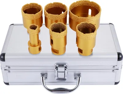 Immagine prodotto di VEVOR sega a tazza diamantata 6 PCS 20/35/40/45/50/68mm set di punte diamantate M14 0.8/1.4/1.6/1.8/2/2.7 pollici per granito gres porcellanato e piastrelle, oro