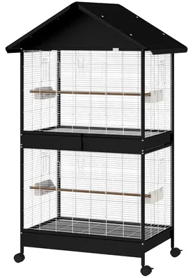 Produktbild von PawHut Vogelvoliere Groß Vogelkäfig mit Abnehmbar Trennwand 2 Türen