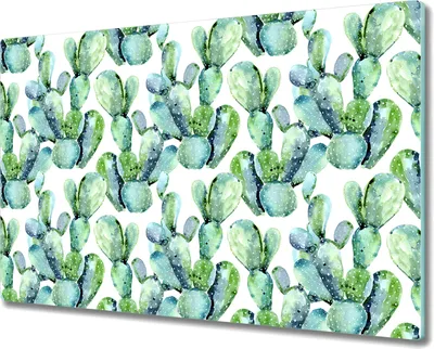 Produktbild von Herd-Abdeckplatte Glas Schneidebrett Glaskeramikfeld-Abdeckung - 80x52 cm - Exotische Kakteen