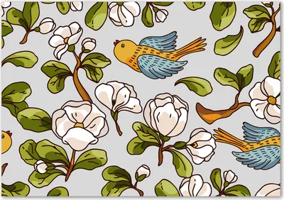 Produktbild von Tulup® Glas-Bild - 100 x 70 - Wandbild aus Glas - Wandkunst - Wandbild hinter gehärtetem Sicherheitsglas - Tiere - Blumen und Vögel - Mehrfarbig