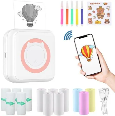 Produktbild von Azomor® Tragbarer Bluetooth Mini-Drucker für Smartphone mit Thermotechnologie