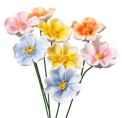 Produktbild von Handgefertigte, realistische, bunte Keramik-Simulationsblume mit Stiel, künstliche Blume zur DIY-Vasendekoration