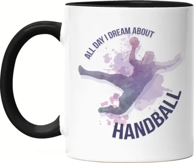 Produktbild von All Day I Dream about Handball Tasse Schwarz Handballer Handballspieler Verein Freund