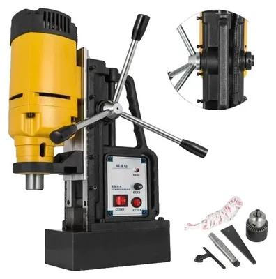 Produktbild von Magnetbohrmaschine, 1200 Watt, 220V, 13500N Magnetanhaftung, maximale Verfahrweg 210mm, Nenn-Drehzahl 500 U/min