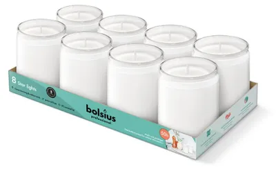 Productafbeelding van Bolsius Horeca sterlamp, glazen pot, 82/68, wit (8 stuks)
