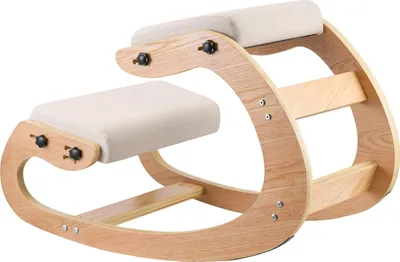 Zdjęcie produktu dla SucceBuy Ergonomiczny stołek kolanowy z wyściełanymi poduszkami z pianki i stabilną drewnianą konstrukcją, stołek kolanowy z regulowaną wysokością, zapewniający wsparcie dla szyi i pleców, idealny do domu i biura, beżowy