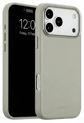 Obrázek produktu pro Kryt Acccezz MagSafe z pravé kůže pro Apple iPhone 17 Pro – světle šedá, Obrázek vytvořený pomocí AI