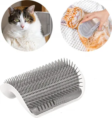 Image de INF Peigne à brosse pour chat, Brosse d'auto-toilettage Gris