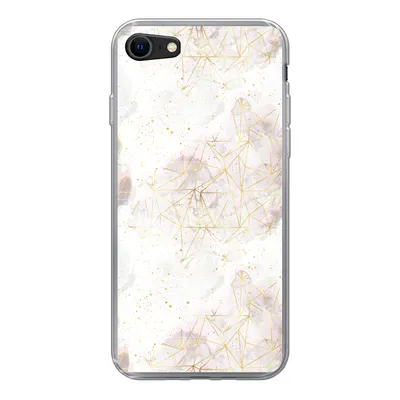 Produktbild von MuchoWow® Handyhülle Schutzhülle Hülle für iPhone 8 Marmor - Geometrie - Gold Silikon Softcase Handy Hülle - Schutzhaube