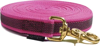 Produktbild von Mystique® Gummierte Schleppleine 20mm mit Handschlaufe Messing Scherenkarabiner purpur 10m