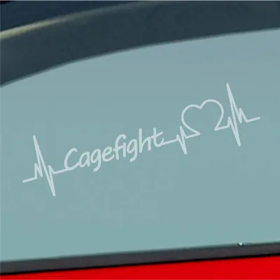 Produktbild von Auto Aufkleber Cagefight Herzschlag Kampfsport Boxen Sport Liebe 19x5 cm Milchglas Sticker Heckscheibenaufkleber