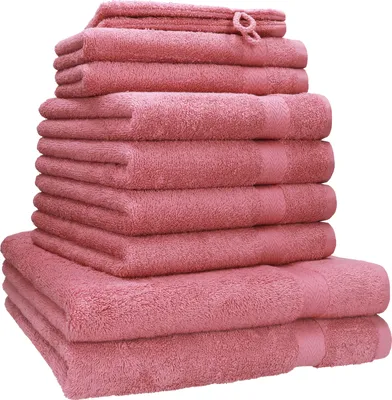 Produktbild von Betz 10-tlg. Handtuch-Set PREMIUM 2 Duschtücher 4 Handtücher 2 Gästetücher 2 Waschhandschuhe Farbe: altrosa