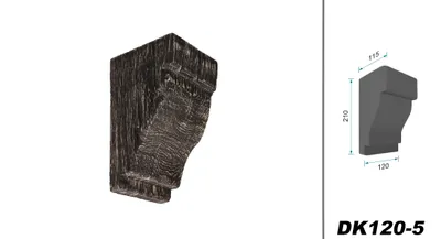 Produktbild von COSCA Balkenkonsole DK120 aus Polyurethane, Dekokonsole, PolyurethanKonsole Holzoptik (Eiche Vintage - 12x21cm) Wanddekoration Wohnzimmer Deckenkonsole