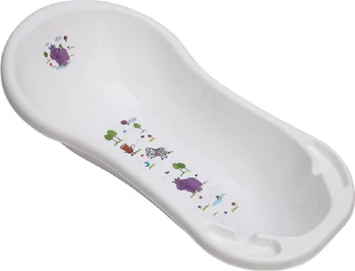 Produktbild von Lorelli Baby Badewanne Hippo 101 cm mit Ablagefächern, hochwertiger Kunststoff weiß