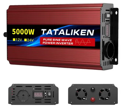 Obrázek produktu pro Střídač, přenosné provedení, vysoká účinnost, 12 V, 5000 W, 220 V, 50 Hz, EU