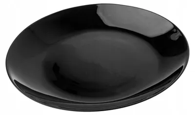Produktbild von DELHAN Schwarzer Essteller 25 cm Hochglanz Hartglas