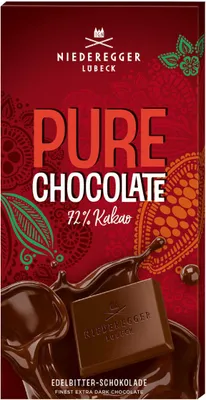 Produktbild von Niederegger Pure Chocolate Edelbitter Schokoladen Tafel 100g