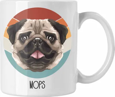 Produktbild von Trendation - Mops Besitzer Tasse Geschenk Lustiger Spruch Geschenkidee Mops Mama Papa (Weiß)