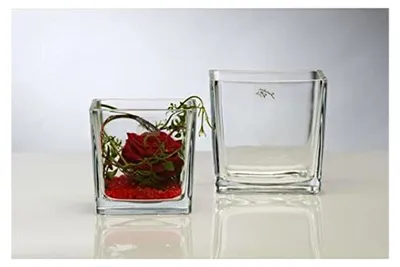Produktbild von Teelichthalter Windlicht Cube quadratisch 12cm H. 12x12cm Glas