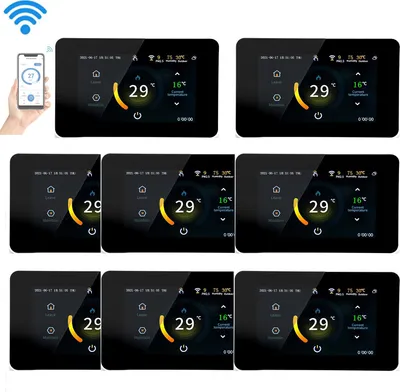 Produktbild von 8X WiFi Digital LCD Raumthermostat Thermostat für 16A Elektroheizung Fußbodenheizung Programmierbares 5+2/6+1/7 Tage Zeitplan APP Fernbedienung Sprachsteuerung Wandthermostat Kompatibel mit Alexa Google Assistan