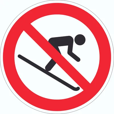 Produktbild von Ski fahren verboten! Symbol Aufkleber Kreis Ø75mm