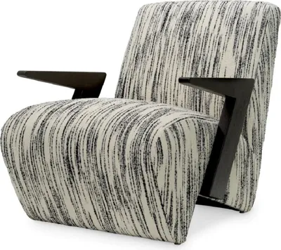 Produktbild von Casa Padrino Luxus Sessel Weiß / Schwarz 70 x 92 x H. 73 cm