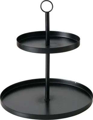 Produktbild von BOLTZE Etagere Samina (Farbe Schwarz, aus Metall lackiert, 2-Stöckig)