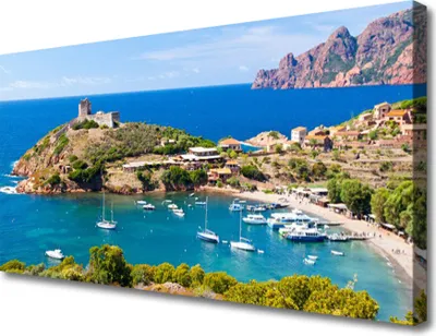 Produktbild von Tulup Leinwand-Bilder 100x50 Wandbild Canvas Kunstdruck Meeresarm Landschaft