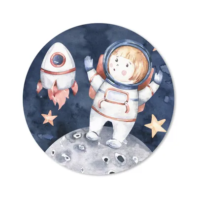 Produktbild von MuchoWow® Mauspad Mousepad Weltraum - Rakete - Mond - Jungen - Mädchen - Kinder 40x40 cm - Mousepads - Maus Mat - Pad - Mausunterlage - Schreibtisch Accessoires