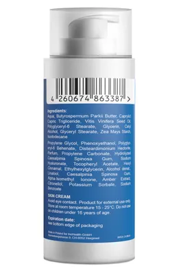 The back of a product bottle showing ingredients and instructions.
