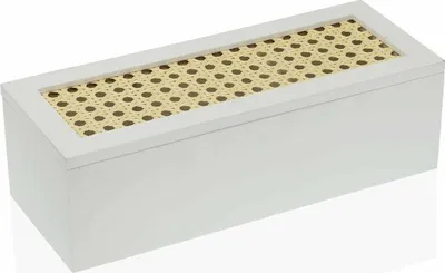 Image de Boîte à bijoux Versa rectangulaire blanche (10 x 8 x 26 cm)
