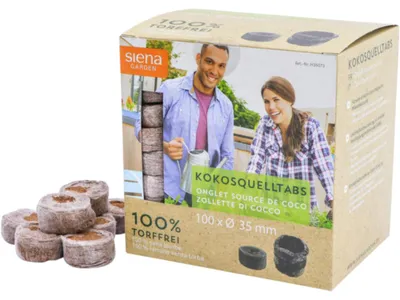 Image de SIENA GARDEN 100 pastilles de gonflement en coco avec filet Ø35 mm