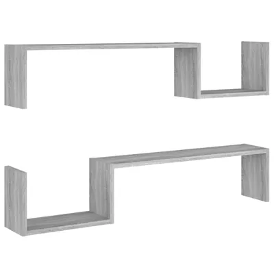 Immagine prodotto di vidaXL Mensole da parete 2 pz. Grigio Sonoma 100x15x20 cm Materiale a base di legno