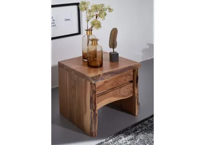 Produktbild von MASSIVMOEBEL24 Nachttisch Akazie 45x40x45 natur lackiert PURE ACACIA #311