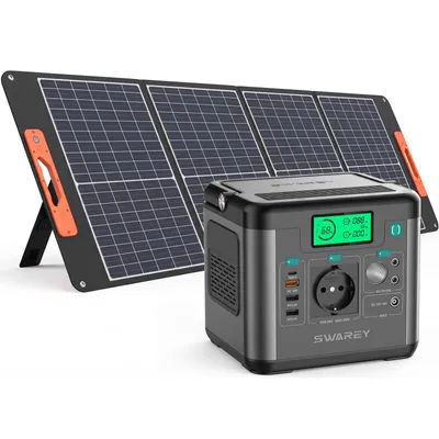Produktbild von 300W(600W Spitze) Power Station Solargenerator mit 100W Solarpanel,222Wh PD 65W USB-C