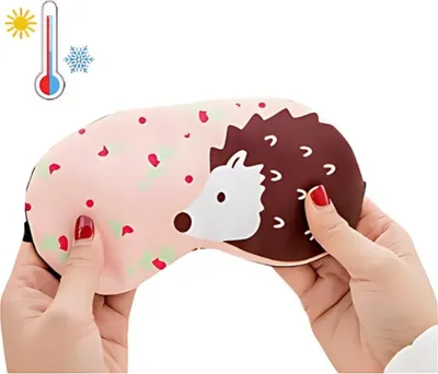 Produktbild von Augenmaske mit Kühl- und Wärmewirkung – Schlafmaske mit Igelmotiv für besseren Schlaf