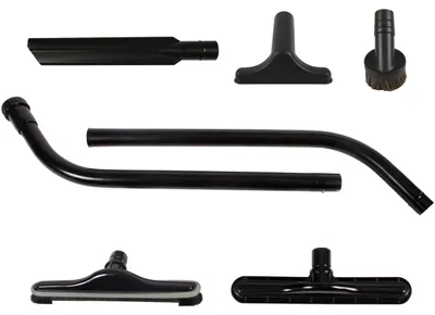 Rucksack-Staubsauger-Set, 14" Bodenbürste, S-Stab, Stahl, schwarz