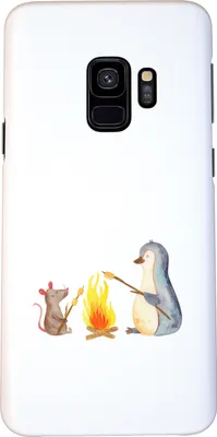 Produktbild von Mr. & Mrs. Panda Samsung Galaxy S9 Handyhülle Pinguin Lagerfeuer - Weiß - Geschenk, Job, Arbeit, Cover, Hülle, Büro, Smartphone, Maus, Grillen, Handy Schutzhülle