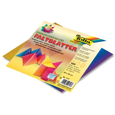 Produktbild von folia 717 Faltblätter Regenbogenpapier 110g/m², 20x20cm, mehrfarbig (100 Bogen)