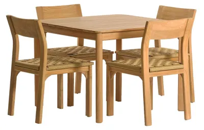 Produktbild von Gartenmöbelgarnitur aus Teakholz und Rattan für 4 Personen